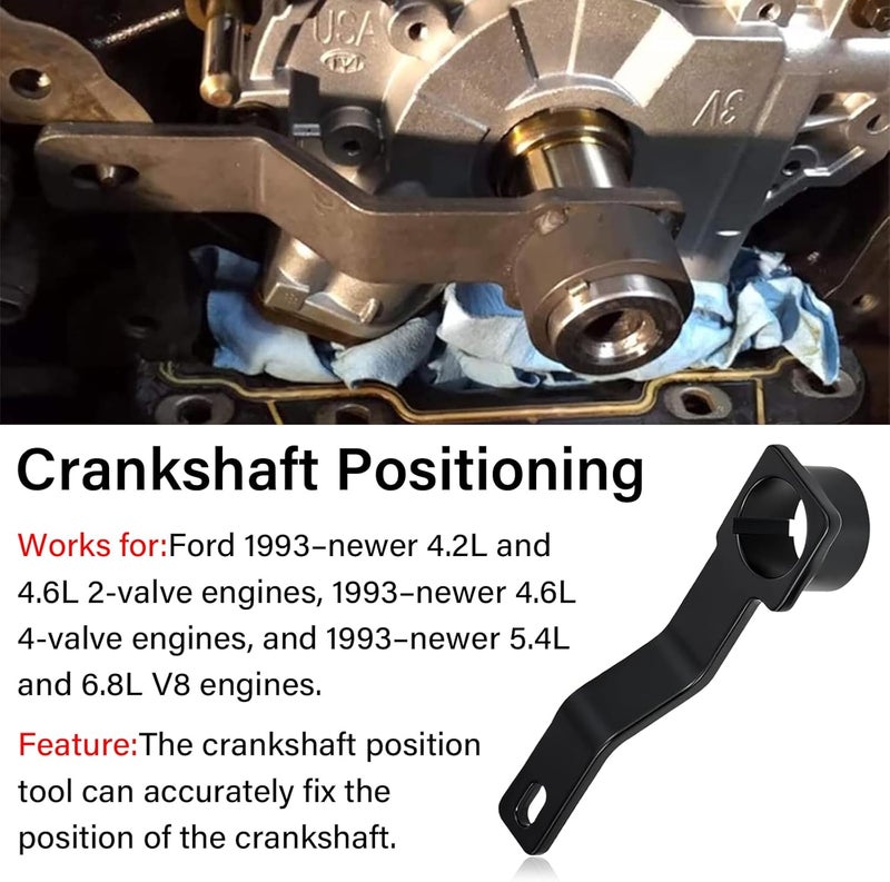 TESHITVLOG Engine Timing Repair Kit, Cam Phaser Holding Tool & Crankshaft Positioning Wrench Holder & Timing Chain Locking Wedge Tool Compatible for Ford 4.6L/5.4L 3V Engine - Image 5